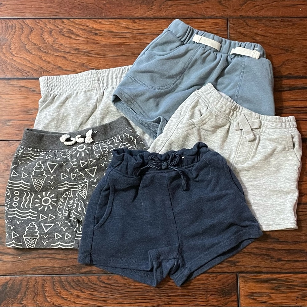Lot x5 Pair Garanimals Soft Toddler Baby Boy Jogger Shorts Sz 18M